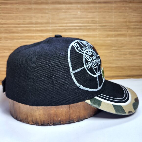 Hunter Hat Cap Live to Hunt Hook & Loop Adjustable Deer Buck Black & Cammo - Picture 7 of 12